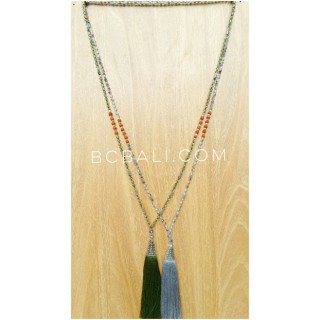 bronze cup silver exclusive tassels necklaces bead bali